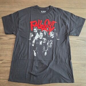 Fall Out Boy Band Graphic T-Shirt Black Red Logo Licensed XL NWOT